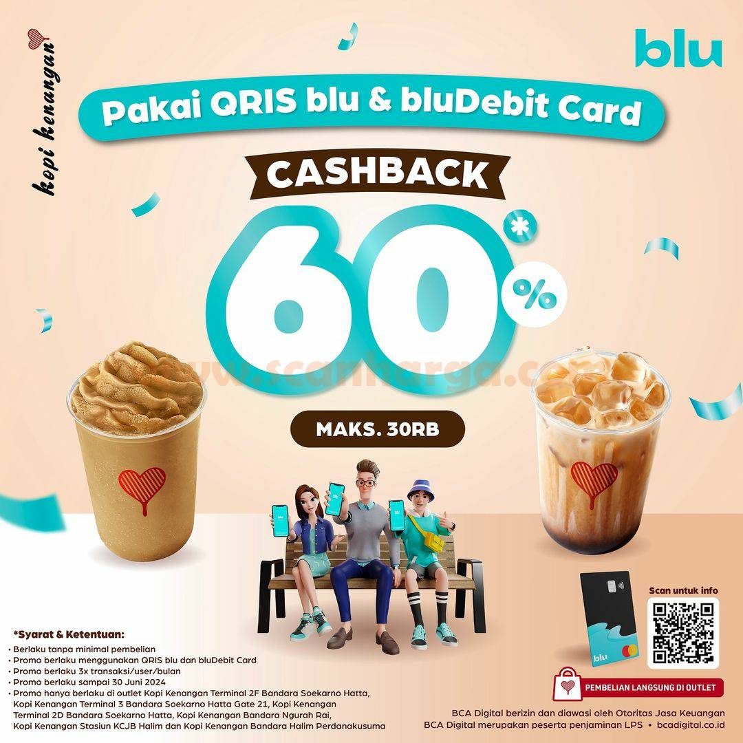 PROMO KOPI KENANGAN CASHBACK 60% Dengan BLU BCA